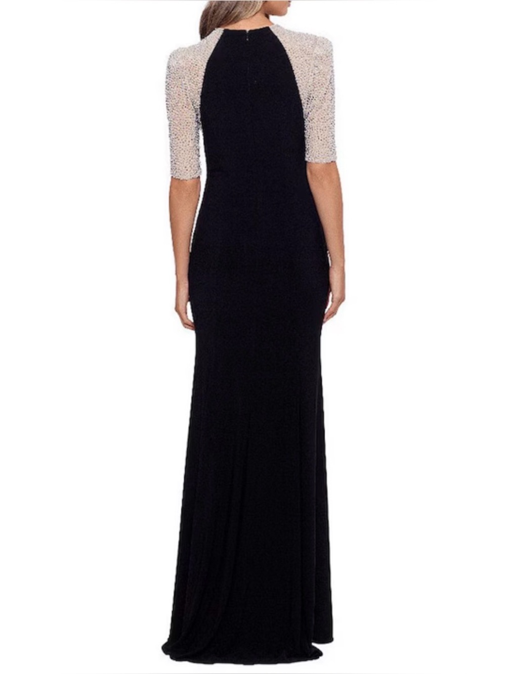 MOTHER OF BRIDE super flattering Elegant Xscape Black Beaded Evening Gown